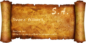 Svarz Albert névjegykártya